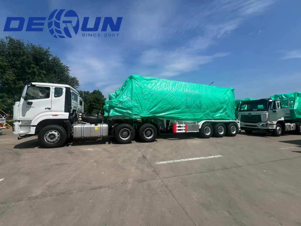 Tri-Axle Cement Tank pol priklopnike so pripravljene za odhod v ZAE